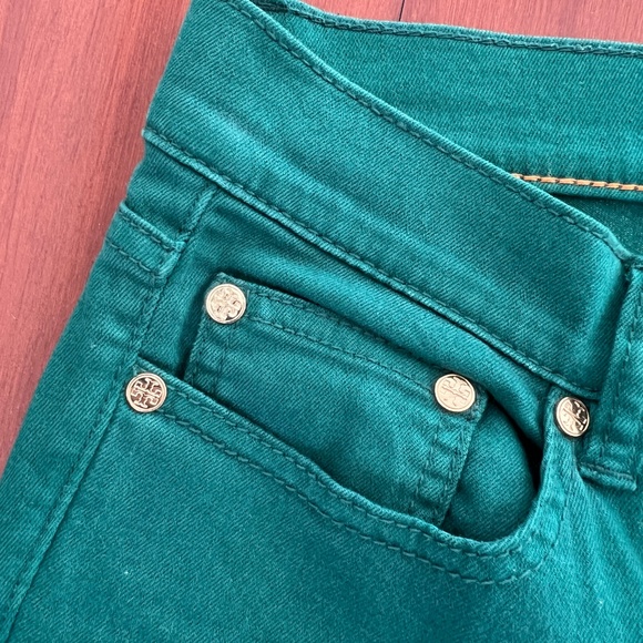 TORY BURCH super skinny jeans trousers pants green size 25 - Picture 10 of 15